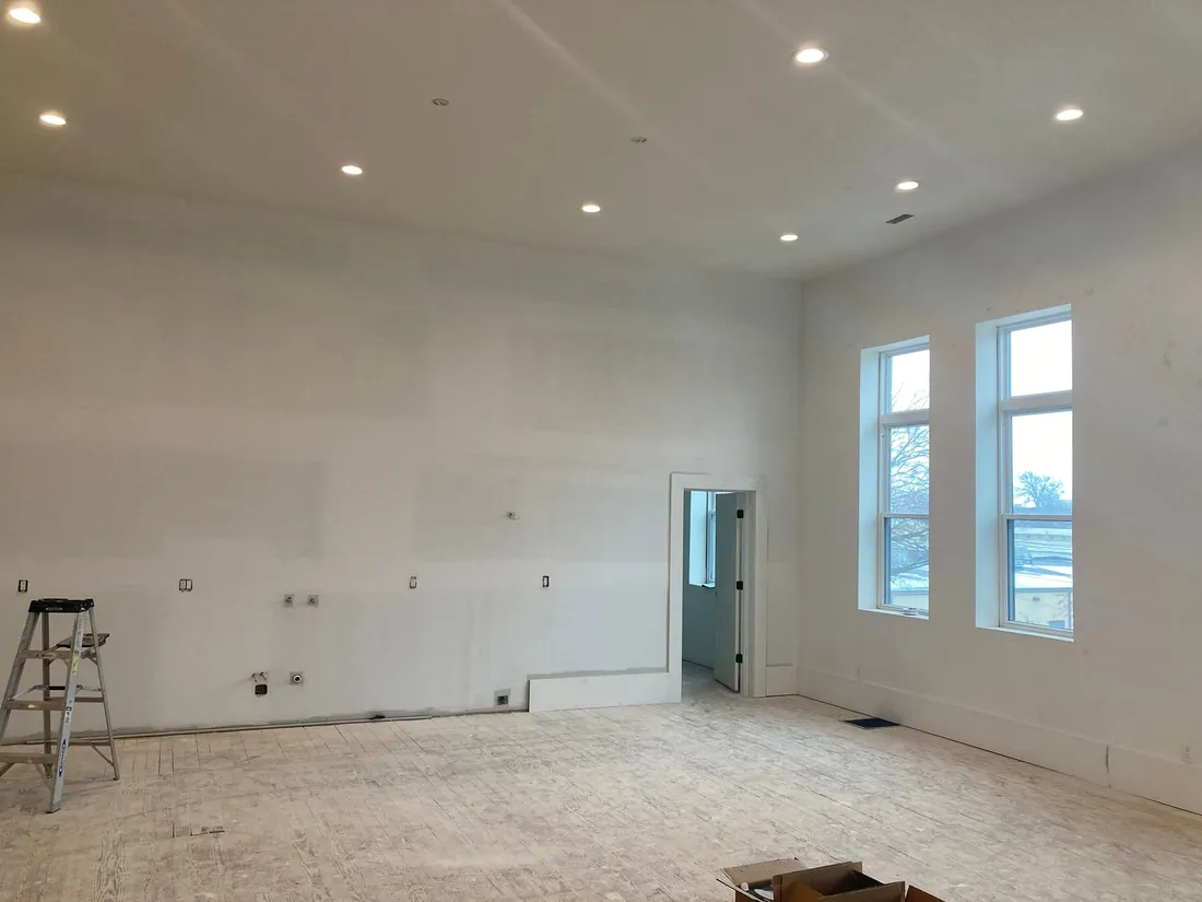 Commercial loft interior in downtown Ashland — before