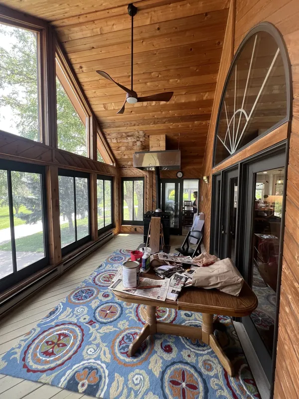Wood Sunroom Brightened to White — before, photo 1